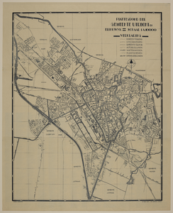 217345 Plattegrond van de gemeente Utrecht (en Elinkwijk). N.B. Op de achterzijde een alfabetische lijst van straten enz.